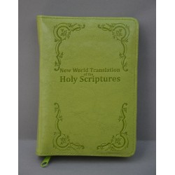 ŚREDNIA BIBLIA twarda oprawa napis i wzorek jasna zieleń ANG